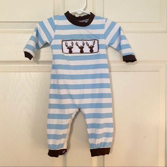 smocked polkadots Other - Smocked polkadot Reindeer Smocked Sleeper